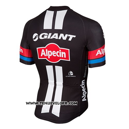 2016 Maillot Ciclismo Giant Alpecin Noir et Rouge Manches Courtes et Cuissard